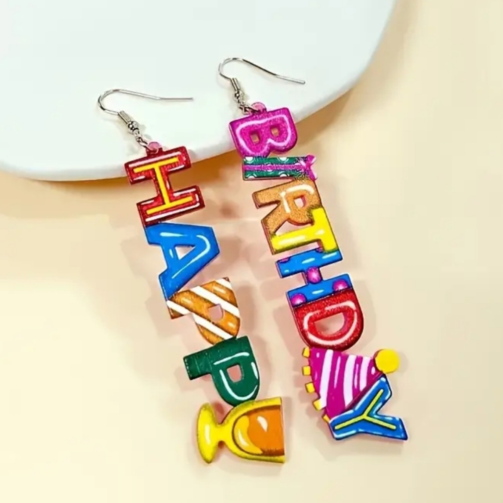 🌺Happy Birthday Earings Birthday Accessories Birthday Gifts Party Earings